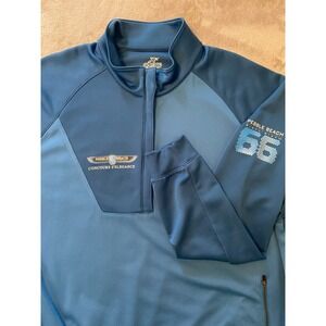 Ahead Extreme Pebble Beach Quarter Zip Pullover Mens XXL Blue Pockets Activewear